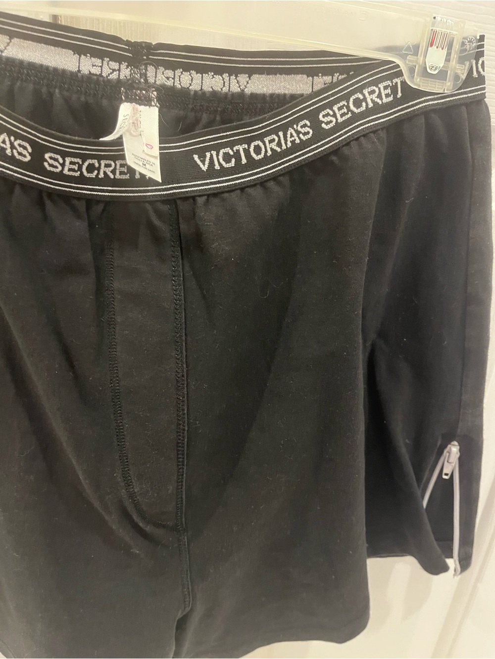 Victoria's Secret stylish Black Logo-Waist Boxer athletic shorts